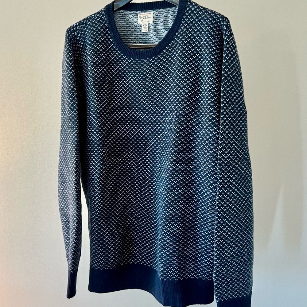 Men's J Crew Navy Blue Wool Sweater
